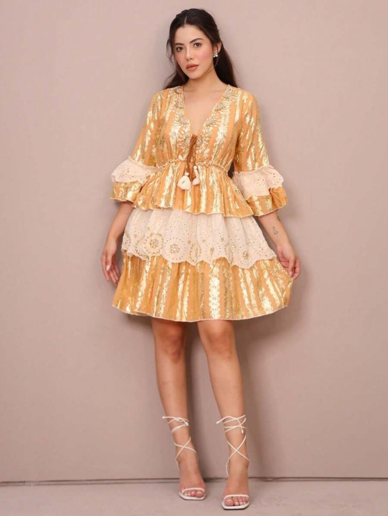 Vestido Deusa Aura Dourada