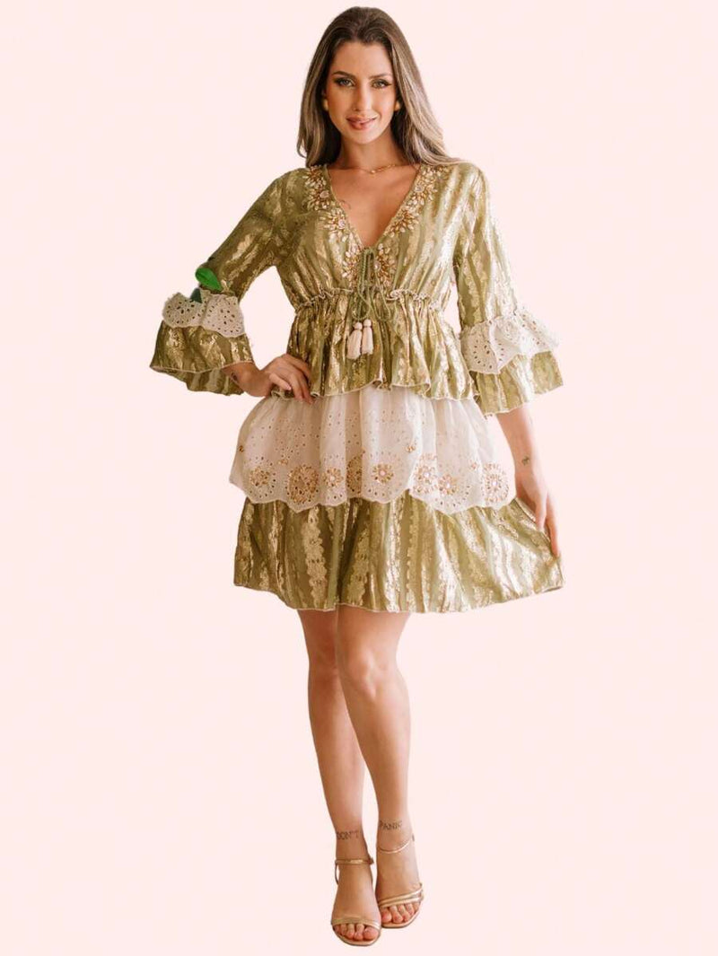 Vestido Deusa Aura Dourada