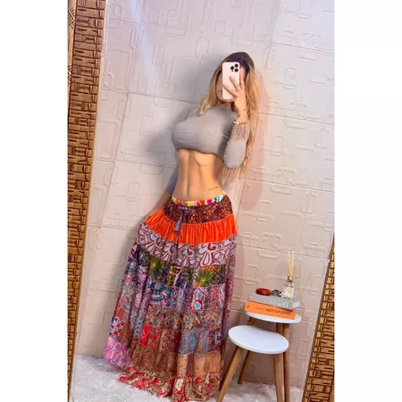 Saia Longa Patchwork Boho Chic